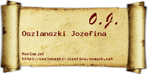 Oszlanszki Jozefina névjegykártya